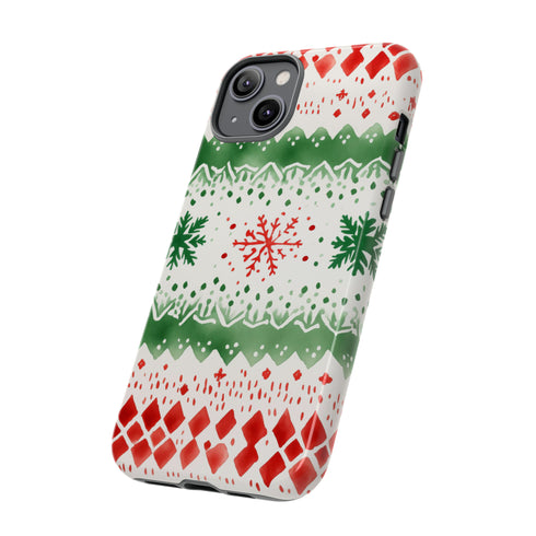 Watercolor Christmas Knitting - Impact Resistant Phone Case